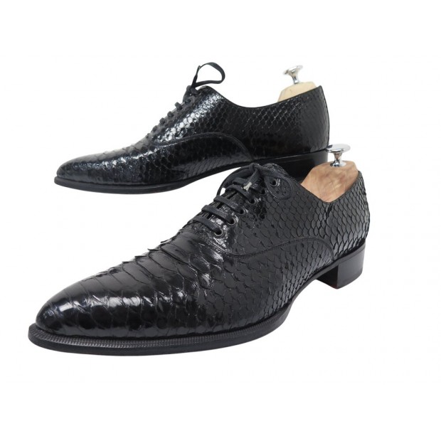 CHAUSSURES CHRISTIAN LOUBOUTIN CHURK RICHELIEU CUIR PYTHON NOIR 43.5 SHOES 1500€