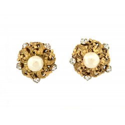 VINTAGE BOUCLES D'OREILLES CHANEL 1960 GOOSSENS AVEC PERLES & STRASS EARRINGS