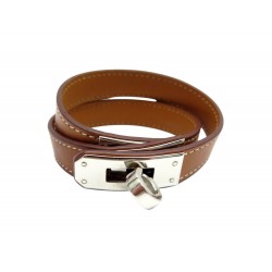 BRACELET HERMES KELLY DOUBLE TOUR S 16.5 GOLD H064642CK37T1 STRAP BANGLE 620€