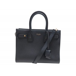 NEUF SAC A MAIN SAINT LAURENT BABY 717448 CUIR GRAINE NOIR BANDOULIERE BAG 2500€