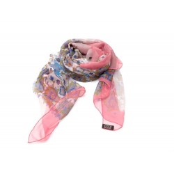 NEUF FOULARD HERMES ETOLE EN MOUSSELINE DE SOIE ROSE CHASSEUR ARCHERS SCARF 705€