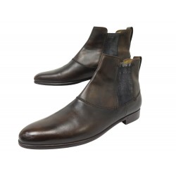 CHAUSSURES BERLUTI BOTTINES CHELSEA CUIR MARRON 9.5 43.5 BROWN BOOTS SHOES 2350€