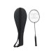 RAQUETTE DE BADMINTON CHANEL ET HOUSSE EN TOILE ENDUITE MATELASSEE NOIRE RACKET