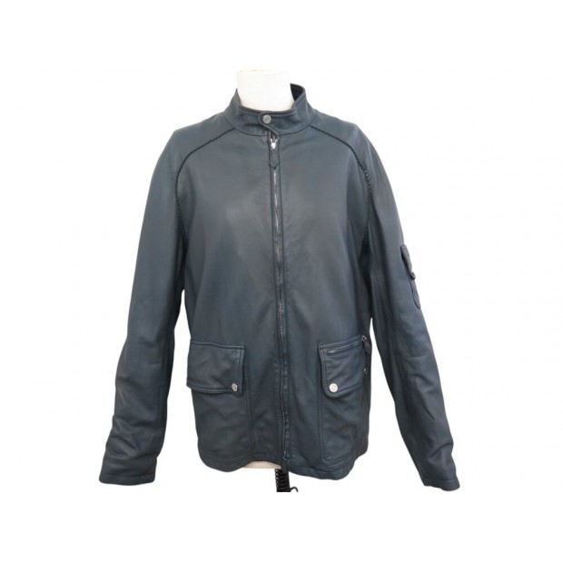 MANTEAU HERMES BLOUSON BOUTONS CLOUS DE SELLE 54 L EN CUIR JACKET COAT 8800€