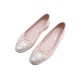 CHAUSSURES CHANEL BALLERINES LOGO CC G02819 40 CUIR ROSE ARGENTE SHOES 960€