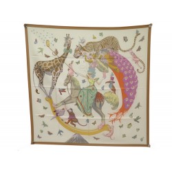 NEUF FOULARD HERMES STORY H003875S JONATHAN BURTON CARRE 90 SOIE SILK SCARF 530€