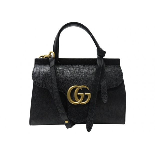 NEUF SAC A MAIN GUCCI 442622 GG MARMONT TOP HANDLE PM BANDOULIERE NOIR BAG 2600€