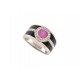 BAGUE MAUBOUSSIN BONBON DIAMANTS ET SAPHIR ROSE OR BLANC 18K GOLD T53 RING 6630€