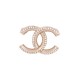 NEUF BROCHE CHANEL LOGO CC STRASS 2021 3.5CM METAL DORE NEW GOLDEN BROOCH 650€