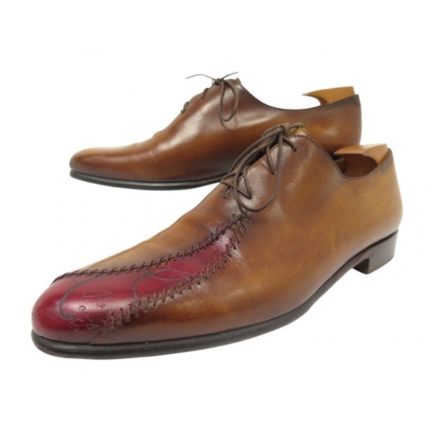 CHAUSSURES BERLUTI RAPIECE REPRISE SCRITTO 9.5 43.5 CUIR EMBAUCHOIRS SHOES 2395€