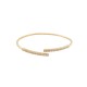 BRACELET KUNZ JONC OUVERT OR JAUNE 18K ET DIAMANTS 0.30 CT T16 5.6G GOLD BANGLE