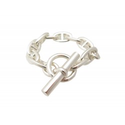 NEUF BRACELET HERMES CHAINE D'ANCRE MM 11 MAILLONS ARGENT MASSIF 925 BOITE 925 