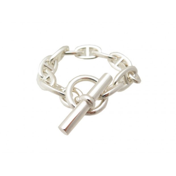 NEUF BRACELET HERMES CHAINE D'ANCRE MM 11 MAILLONS ARGENT MASSIF 925 ECRIN 925€