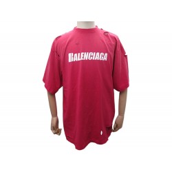 NEUF T SHIRT BALENCIAGA 651795 EFFET USE DESTROYED TROUS XS 42 UNIFIT TOP 695€