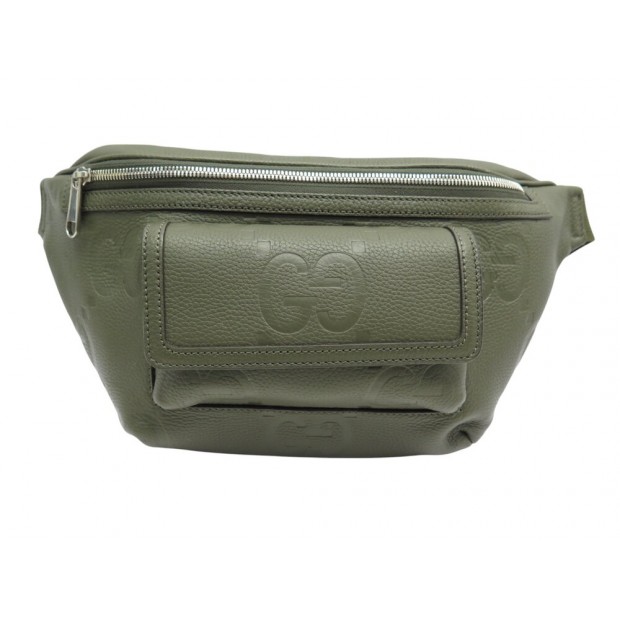 NEUF SAC GUCCI 645098 CEINTURE CUIR GG JUMBO VERT BANANE GREEN BELT BAG 1600€