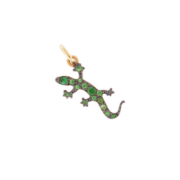 NEUF PENDENTIF DODO POMELLATO CHARM GECKO D13GCGOG OR 18K TSAVORITE GOLD PENDANT