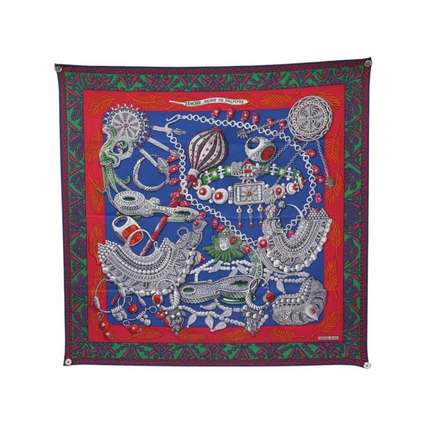 NEUF FOULARD HERMES ZENOBIE REINE DE PALMYRE A. FAIVRE CARRE 90 SOIE SCARF 530€