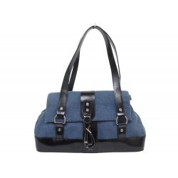 VINTAGE SAC A MAIN CELINE FOURRE TOUT MOUSQUETON DENIM ET CUIR VERNIS BAG 1700€