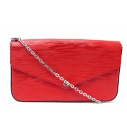 NEUF SAC A MAIN LOUIS VUITTON FELICIE M68629 POCHETTE CUIR EPI ROUGE BAG 1300€