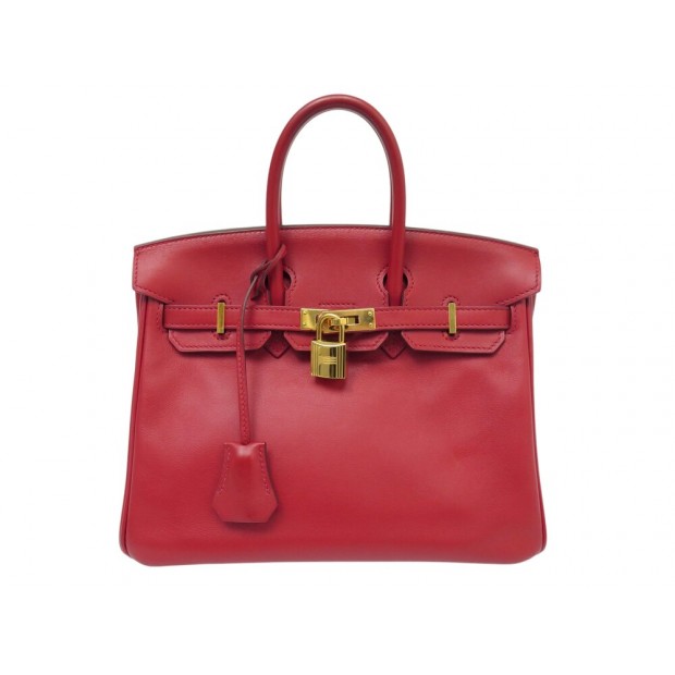 SAC A MAIN HERMES BIRKIN 25 EN CUIR SWIFT ROUGE 2020 RED LEATHER HAND BAG PURSE