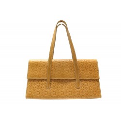 VINTAGE SAC A MAIN CELINE MOTIF MACADAM TRIOMPHE PORTE EPAULE CUIR CAMEL 2000€