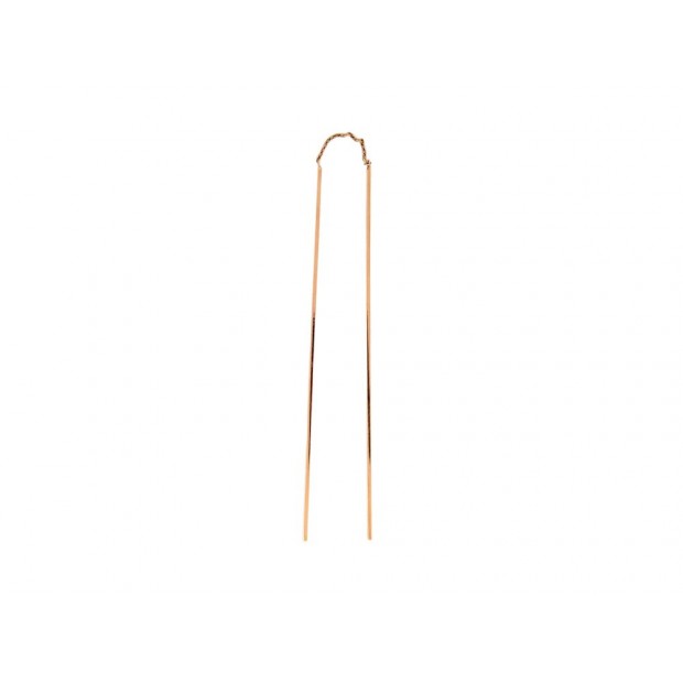 NEUF MONO BOUCLE D'OREILLE VANRYCKE NUNCHAKU PENDANTE OR ROSE 18K EARRING 620€