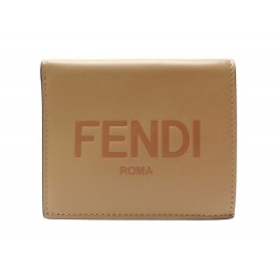 NEUF PORTE-CARTES FENDI ROMA 8M0468 CUIR CAMEL AVEC BOITE NEW CARD HOLDER 420€