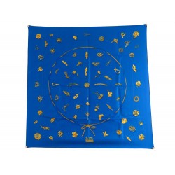 foulard hermes clips soie bleu 