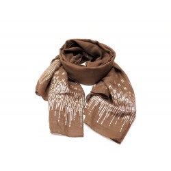 ECHARPE HERMES FOULARD ETOLE H DORE EN SOIE & CACHEMIRE MARRON SILK SCARF 700€