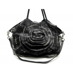  SAC A MAIN VALENTINO CUIR NOIR CLOUTE FLEUR 