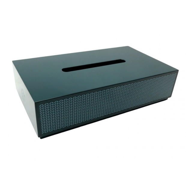 BOITE A MOUCHOIRS HERMES K-BOX PM EN BOIS LAQUE BLEU BLUE LACQUER TISSUE 800€
