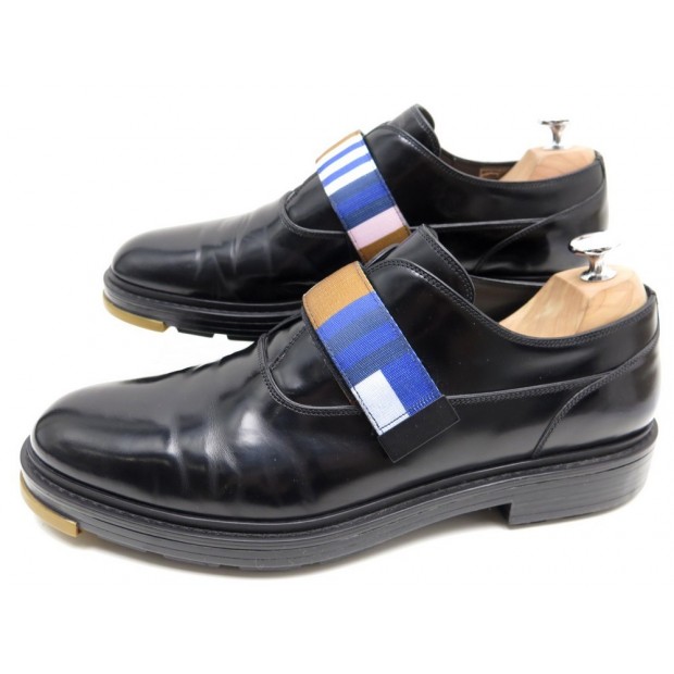 NEUF CHAUSSURES DIOR HOMME 16HBM 44 MOCASSINS CUIR NOIR BLACK LEATHER SHOES 760€