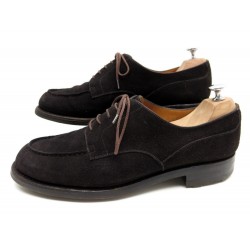 CHAUSSURES JM WESTON 641 LE GOLF 10D 44 DERBY EN VEAU VELOURS MARRON SHOES 670€