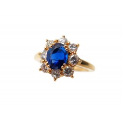 BAGUE MELLERIO DITS MELLER T 50 EN OR SAPHIR 1.43CT 8 DIAMANTS 0.64CT RING 7000€