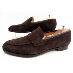 CHAUSSURES CROCKETT & JONES CRAWFORD MOCASSINS 9E 43 DAIM MARRON LOAFER 580€