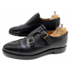 CHAUSSURES JOHN LOBB WILLIAM 7.5E 41.5 MOCASSINS BI BOUCLE CUIR NOIR SHOES 1095€