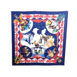 NEUF FOULARD HERMES FERIA DE SEVILLA WATRIGANT CARRE SOIE BLEU SILK SCARF 345€