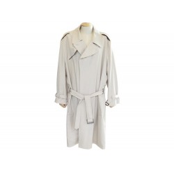 MANTEAU HERMES 58 XL IMPERMEABLE HOMME EN LAINE BEIGE WOOL MEN TRENCH COAT 4000€