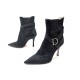 CHAUSSURES DIOR 38.5 BOTTINES FEMME EN SATIN NOIR BLACK LOW BOOTS SHOES 700€