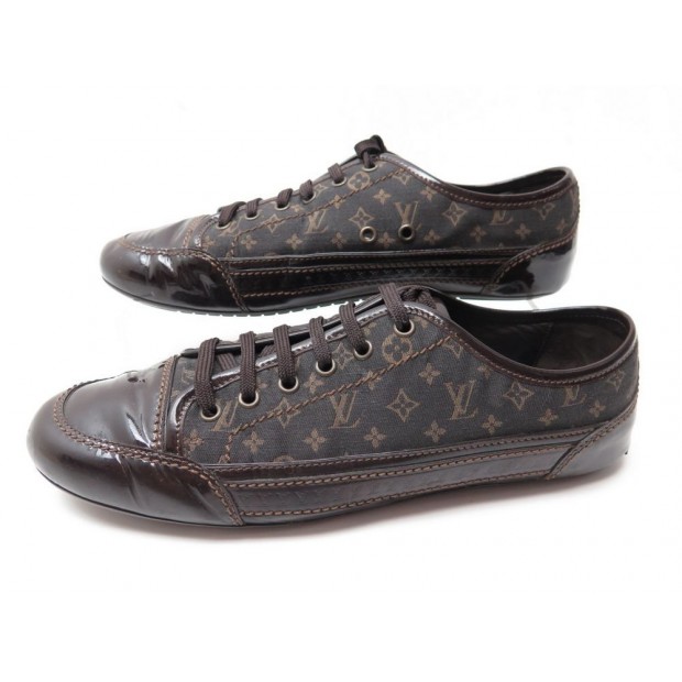 CHAUSSURES LOUIS VUITTON 38 BASKETS TOILE & CUIR MONOGRAM SHOES SNEAKERS 550€