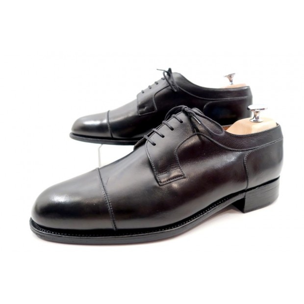 CHAUSSURES JM WESTON 674 DERBY A BOUTS DROITS 9D 43 EN CUIR NOIR SHOES 630€