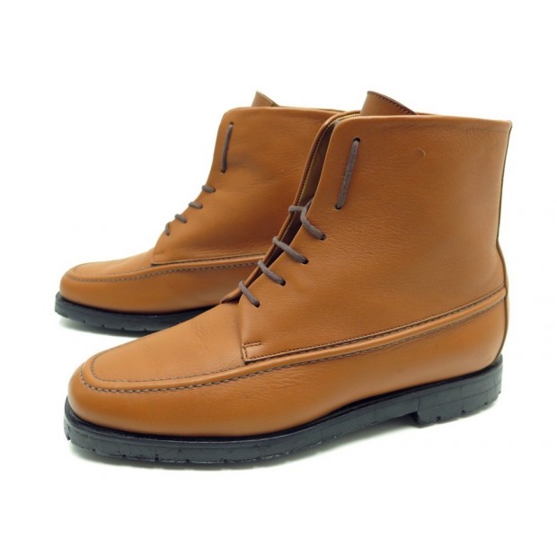 NEUF CHAUSSURES JM WESTON 4D 37.5 BOTTINES BOTTILLONS EN CUIR CAMEL BOOTS 695€