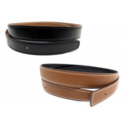 NEUF LIEN DE CEINTURE HERMES 95 CUIR NOIR EPSOM MARRON 24MM REVERSIBLE BELT 310€