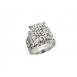 NEUF BAGUE DAVID YURMAN WHEATON 68072 T 53 EN ARGENT DIAMANTS 1.25CT RING 2350€