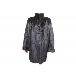 MANTEAU LONG SPRUNG FRERES L 42 EN FOURRURE VISON MARRON BROWN FUR MINK COAT