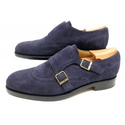 NEUF CHAUSSURES JM WESTON 334 9D 43 MOCASSINS BI BOUCLE DAIM BLEU SHOES 930€