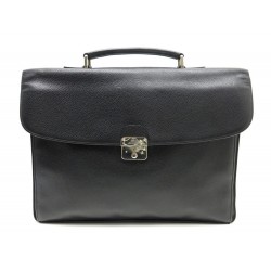 SAC CARTABLE LONGCHAMP MALLETTE EN SERVIETTE A MAIN EN CUIR NOIR BRIEFCASE 490€