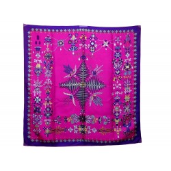 FOULARD HERMES SHERAZADE CARRE SOIE ROSE SILK SCARF 345