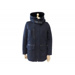 MANTEAU THE KOOPLES PARKA TAILLE 1 36 38 S BLEU MARINE DOUBLURE FOURRURE 550€