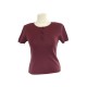 NEUF HAUT CHANEL PULL MANCHE COURTE S 36 EN COTON BORDEAUX TOP BURGUNDY 1500€